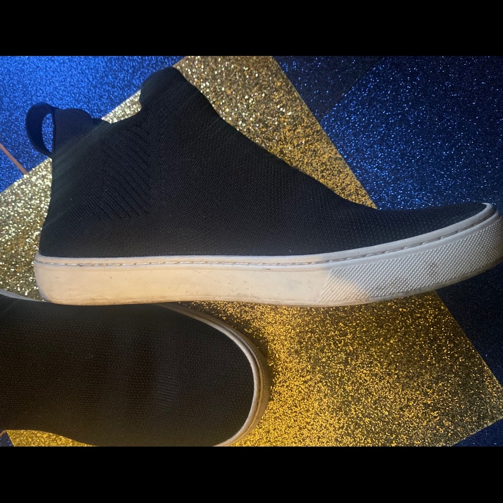 ROTHY'S BLACK HIGH-TOP SLIP-ON Sneakers LUX RARE - Picture 3 of 14